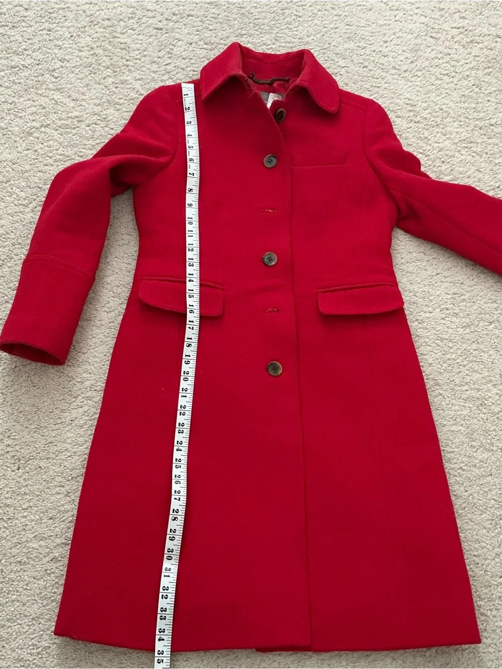Jcrew Classic Lady Day Coat in Red 0P - Picture 5 of 6